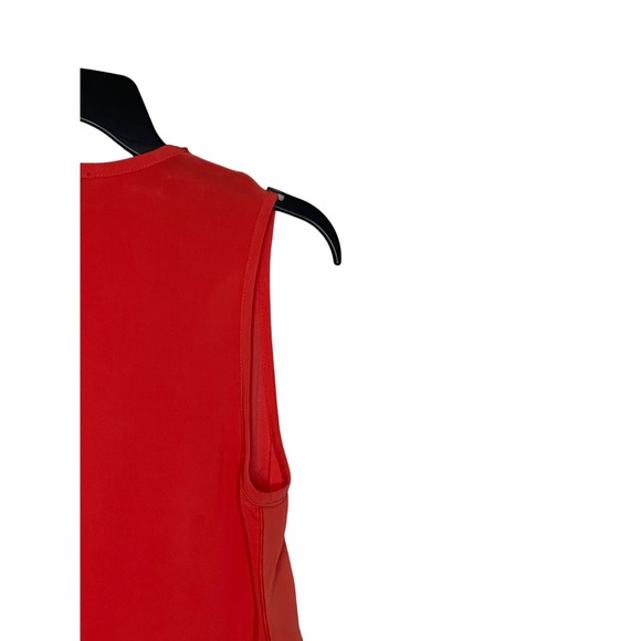 Joseph Ribkoff Women's Vest Tie Front Sleeveless Tiered Ruffled Sheer Orange 6 - Picture 7 of 10